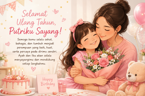 100 Ucapan Ulang Tahun untuk Anak Perempuan yang Menyentuh Hati dan Penuh Doa